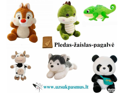  Pledas, žaislas, pagalvė vaikams – 3 viename.